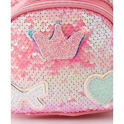 Babyhug Fashion Backpack with Hearts  & Bow Applique - Pink