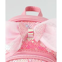 Babyhug Fashion Backpack with Hearts  & Bow Applique - Pink