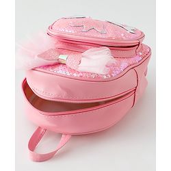 Babyhug Fashion Backpack with Hearts  & Bow Applique - Pink