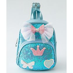 Babyhug Fashion Backpack with Hearts  & Bow Applique - Pink