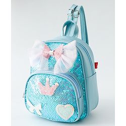 Babyhug Fashion Backpack with Hearts  & Bow Applique - Pink