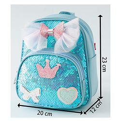 Babyhug Fashion Backpack with Hearts  & Bow Applique - Pink