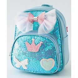 Babyhug Fashion Backpack with Hearts  & Bow Applique - Pink