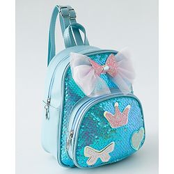 Babyhug Fashion Backpack with Hearts  & Bow Applique - Pink