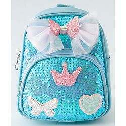 Babyhug Fashion Backpack with Hearts  & Bow Applique - Pink