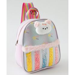Babyhug Fashion Backpacks With Teddy Bear Applique - Multicolor