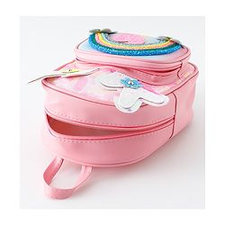 Babyhug Fashion Backpack with Hearts & Flower Applique - White