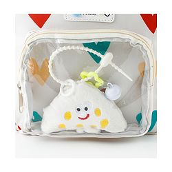 Babyhug Free Size Fashion Backpack With Hearts Design - White