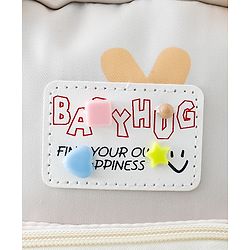Babyhug Free Size Fashion Backpack With Hearts Design - White