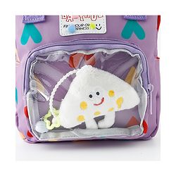 Babyhug Free Size Fashion Backpack With Hearts Design - White