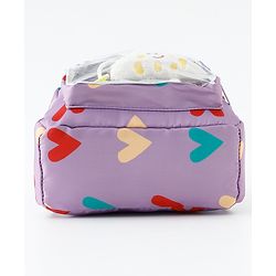 Babyhug Free Size Fashion Backpack With Hearts Design - White