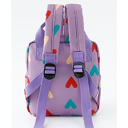 Babyhug Free Size Fashion Backpack With Hearts Design - White