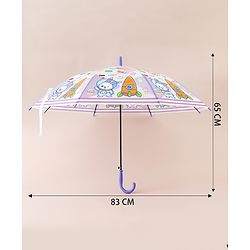 Babyhug Free Size Umbrella with Animal Print - Multicolor
