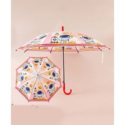 Babyhug Free Size Umbrella with Astronaut Print - Multicolor