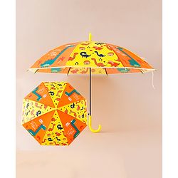 Babyhug Free Size Umbrella with Dinosaur Print - Yellow