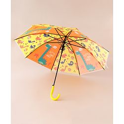 Babyhug Free Size Umbrella with Dinosaur Print - Yellow
