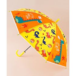 Babyhug Free Size Umbrella with Dinosaur Print - Yellow
