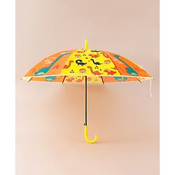 Babyhug Free Size Umbrella with Dinosaur Print - Yellow
