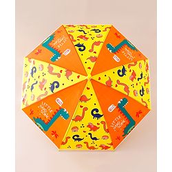 Babyhug Free Size Umbrella with Dinosaur Print - Yellow