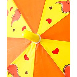 Babyhug Free Size Umbrella with Dinosaur Print - Yellow