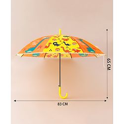Babyhug Free Size Umbrella with Dinosaur Print - Yellow