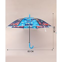 Babyhug Free Size Umbrella with Car Print - Blue
