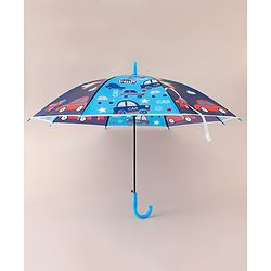 Babyhug Free Size Umbrella with Car Print - Blue