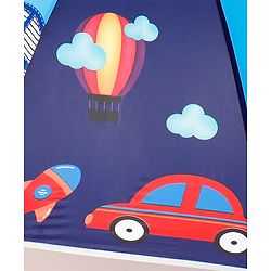Babyhug Free Size Umbrella with Car Print - Blue