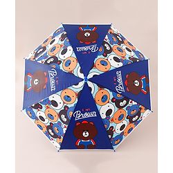 Babyhug Free Size Umbrella with Teddy Print - Multicolor