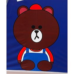 Babyhug Free Size Umbrella with Teddy Print - Multicolor