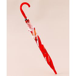 Babyhug Free Size Umbrella with Teddy Print - Red