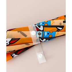 Babyhug Free Size Umbrella with Robot Print - Yellow