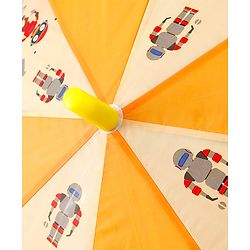 Babyhug Free Size Umbrella with Robot Print - Yellow