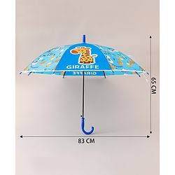 Babyhug Free Size Umbrella with Giraffe Print - Blue