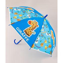Babyhug Free Size Umbrella with Giraffe Print - Blue