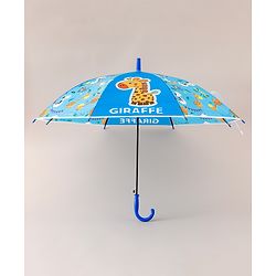 Babyhug Free Size Umbrella with Giraffe Print - Blue