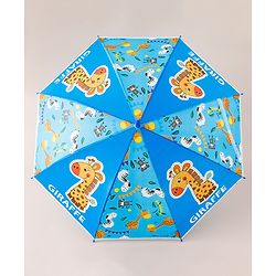 Babyhug Free Size Umbrella with Giraffe Print - Blue
