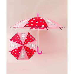 Babyhug Free Size Umbrella with Kitty Print - Pink