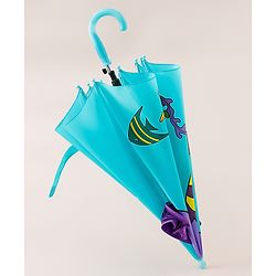 Babyhug Umbrella With Mermaid Print & Applique - Blue