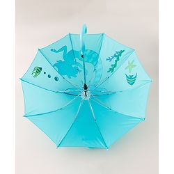 Babyhug Umbrella With Mermaid Print & Applique - Blue