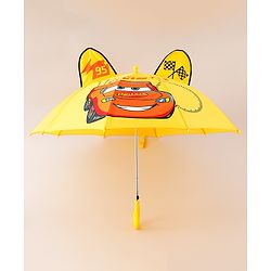 Babyhug Unisex Umbrella With Car Print & Applique - Yellow