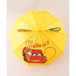 Babyhug Unisex Umbrella With Car Print & Applique - Yellow
