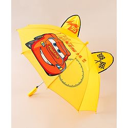 Babyhug Unisex Umbrella With Car Print & Applique - Yellow