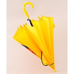 Babyhug Unisex Umbrella With Car Print & Applique - Yellow