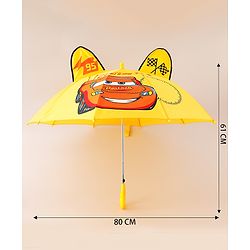 Babyhug Unisex Umbrella With Car Print & Applique - Yellow