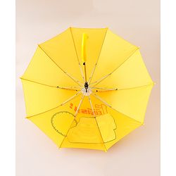 Babyhug Unisex Umbrella With Car Print & Applique - Yellow