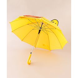 Babyhug Unisex Umbrella With Car Print & Applique - Yellow
