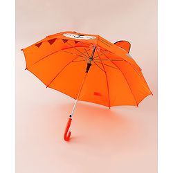 Babyhug Unisex Umbrella WIth Cat Print & Applique - Orange