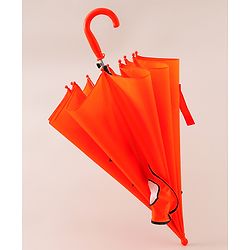 Babyhug Unisex Umbrella WIth Cat Print & Applique - Orange