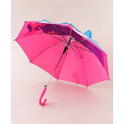 Babyhug Umbrella With Fish Print & Applique - Purple & Blue